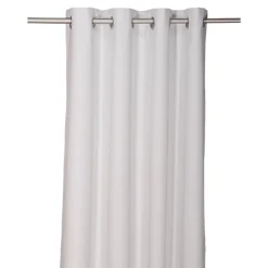 Rideau occultant à oeillets effet tissé Novan blanc optique L.260 x l.140cm GoodHome