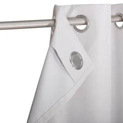 Rideau occultant à oeillets effet tissé Novan blanc optique L.260 x l.140cm GoodHome
