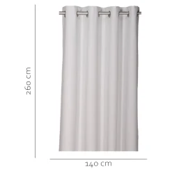 Rideau occultant à oeillets effet tissé Novan blanc optique L.260 x l.140cm GoodHome