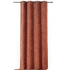 Rideau occultant à oeillets Aspen terracotta L.250 x l.135cm Linder