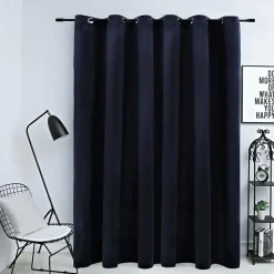 Rideau occultant - vidaXL - Velours Noir - 290x245 cm - Œillets métalliques - Lavable