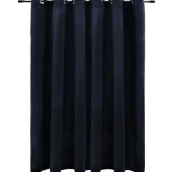 Rideau occultant - vidaXL - Velours Noir - 290x245 cm - Œillets métalliques - Lavable