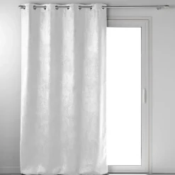 Rideau occultant 135 x 240 cm velours frappé Mélodie Blanc