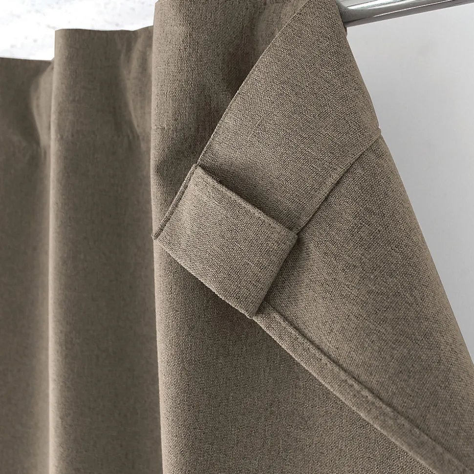 Rideau occultant aspect chambray (140x240 cm - Taupe)