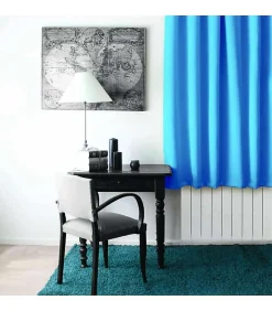 Rideau occultant court turquoise - 140x180cm - Turquoise