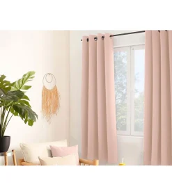 Rideau Occultant Court uni 140x180cm - 140x180cm - Rose clair