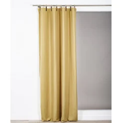 Rideau occultant Croisette l.140 x H.260 cm jaune gold
