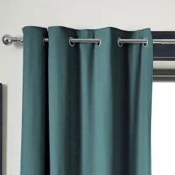 Rideau occultant doublure polaire polyester bleu 280x260 cm