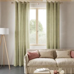Rideau occultant en suédine à œillets Komod vert clair L.260 x l.140cm GoodHome