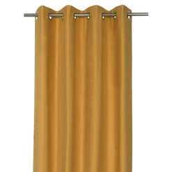 Rideau occultant en suédine à œillets Komod jaune moutarde L.260 x l.140cm GoodHome