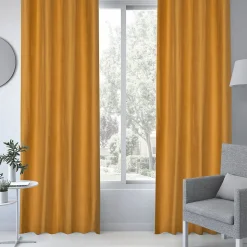Rideau occultant en suédine à œillets Komod jaune moutarde L.260 x l.140cm GoodHome