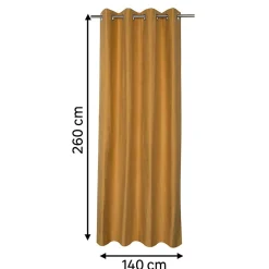 Rideau occultant en suédine à œillets Komod jaune moutarde L.260 x l.140cm GoodHome