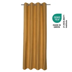 Rideau occultant en suédine à œillets Komod jaune moutarde L.260 x l.140cm GoodHome