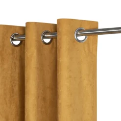 Rideau occultant en suédine à œillets Komod jaune moutarde L.260 x l.140cm GoodHome