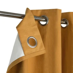 Rideau occultant en suédine à œillets Komod jaune moutarde L.260 x l.140cm GoodHome