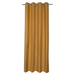 Rideau occultant en suédine à œillets Komod jaune moutarde L.260 x l.140cm GoodHome