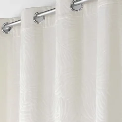 Rideau occultant en velours feuilles de monstera (140x240 cm - Naturel)
