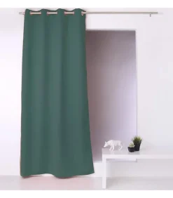 Rideau occultant et isolant uni vert foncé - 140x240cm - Vert foncé