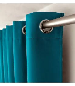 Rideau occultant et isolant uni bleu canard 140x240cm - 140x240cm - Bleu canard