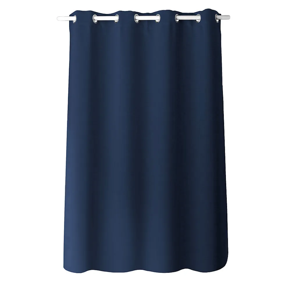 Rideau occultant fil noir avec 8 œillets (140x180 cm - Bleu Marine)