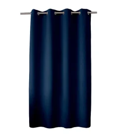 Rideau occultant fil noir avec 8 œillets (140x180 cm - Bleu Marine)