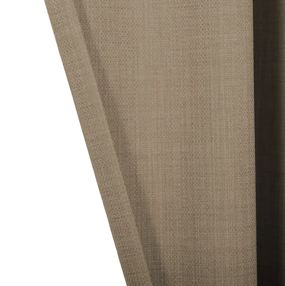 Rideau occultant galon fronceur, tissu effet tissé beige lin H.300 x l.140cm, GoodHome Novan
