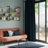 Rideau occultant galon fronceur, tissu effet tissé bleu marine H.300 x l.140cm, GoodHome Novan