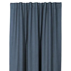 Rideau occultant galon fronceur, tissu effet tissé bleu marine H.300 x l.140cm, GoodHome Novan