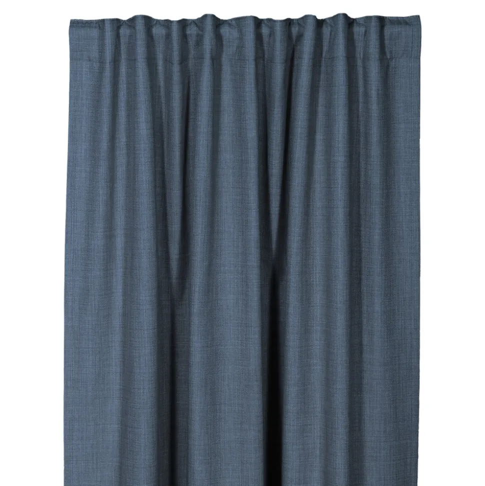 Rideau occultant galon fronceur, tissu effet tissé bleu marine H.300 x l.140cm, GoodHome Novan