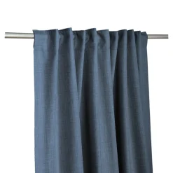 Rideau occultant galon fronceur, tissu effet tissé bleu marine H.300 x l.140cm, GoodHome Novan