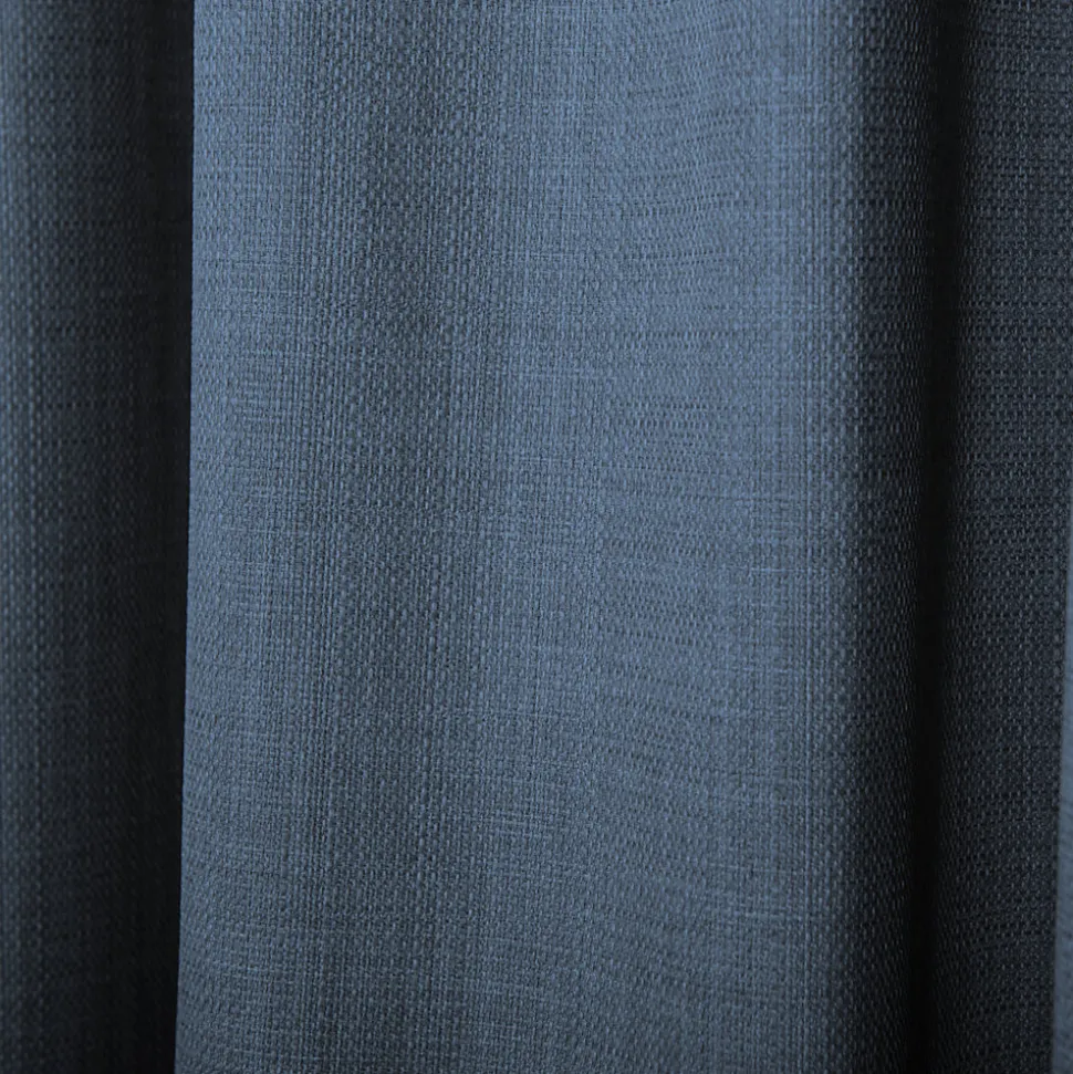 Rideau occultant galon fronceur, tissu effet tissé bleu marine H.300 x l.140cm, GoodHome Novan