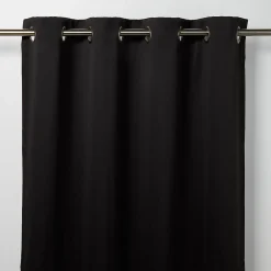 Rideau occultant GoodHome Vestris noir l.140 x H.260 cm