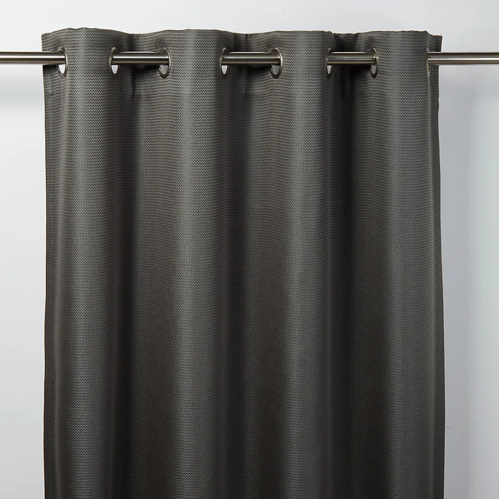 Rideau occultant GoodHome Moggo gris foncé l.140 x H.260 cm
