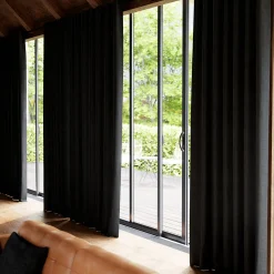 Rideau occultant GoodHome Novan noir l.140 x H.260 cm