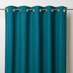 Rideau occultant GoodHome Novan bleu l.140 x H.260 cm