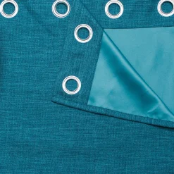 Rideau occultant GoodHome Novan bleu l.140 x H.260 cm