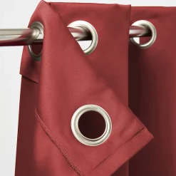 Rideau occultant GoodHome Vestris rouge l.140 x H.260 cm