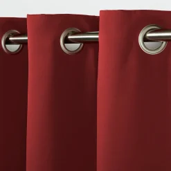 Rideau occultant GoodHome Vestris rouge l.140 x H.260 cm
