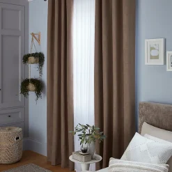 Rideau occultant GoodHome Pahea marron l.135 x H.260 cm