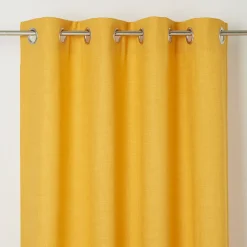 Rideau occultant GoodHome Novan jaune l.140 x H.260 cm