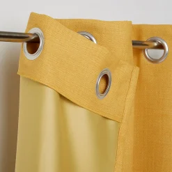 Rideau occultant GoodHome Novan jaune l.140 x H.260 cm