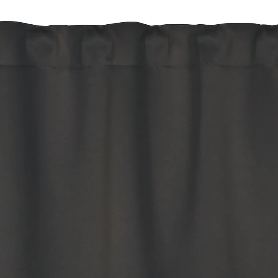 Rideau occultant ignifugé 100% en polyester, 140x260 cm, gris foncé, finition galon fronceur