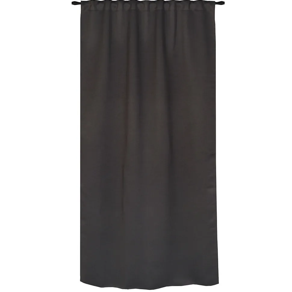 Rideau occultant ignifugé 100% en polyester, 140x260 cm, gris foncé, finition galon fronceur