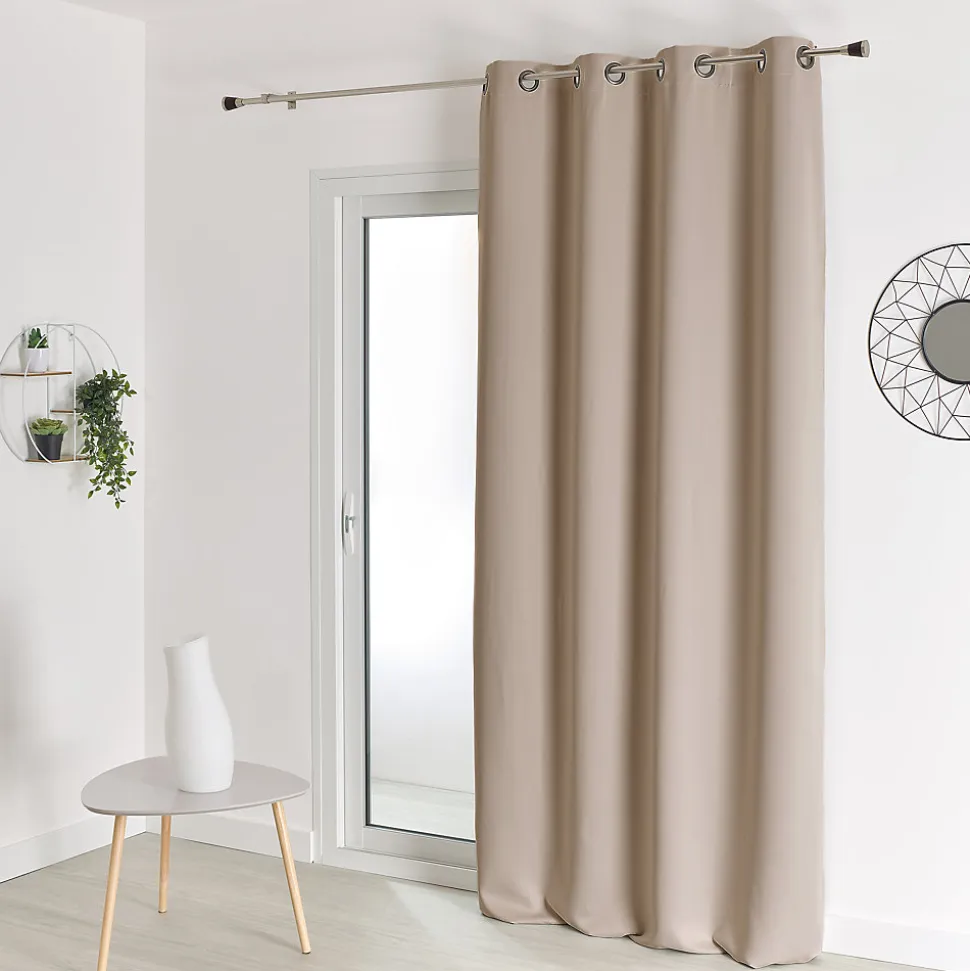Rideau occultant ignifugé M1 non feu (140x180 cm - Beige)