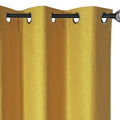 Rideau occultant ocre chiné aspect lin l.140 x H.240cm