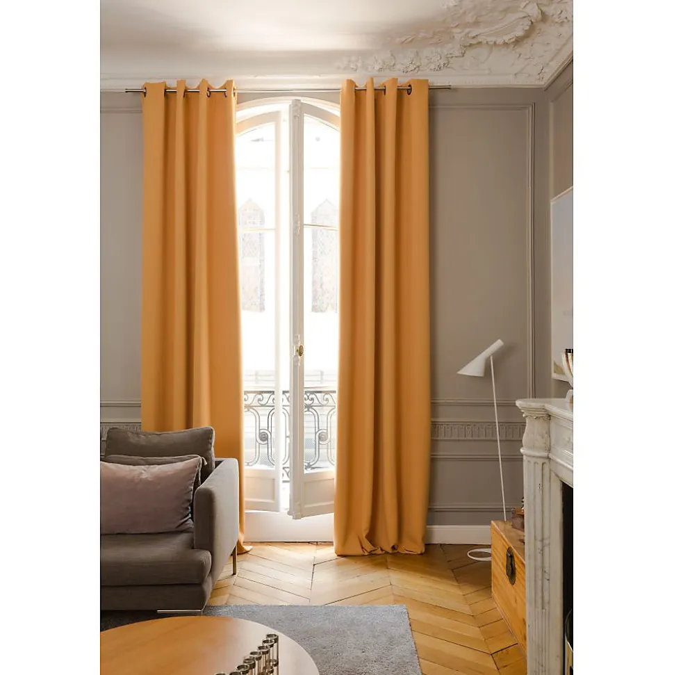 Rideau Occultant Oeillets Jaune MC243 140 x 300 (LxH)