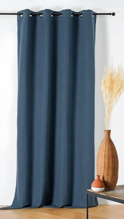 Rideau occultant Savana l.145 x H.240 cm bleu