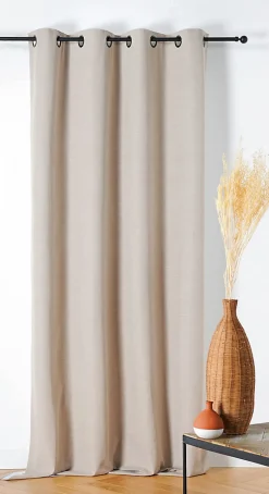 Rideau occultant Savana l.145 x H.240 cm beige