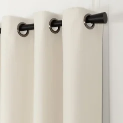 Rideau occultant thermique doublé à œillets uni blanc coquille L.250 x l.130 cm, Rocle Moondream