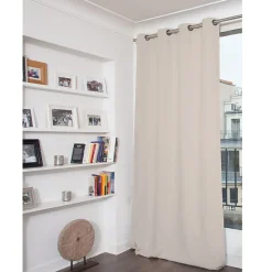 Rideau occultant thermique phonique à oeillets The origins gris galet L.260 x l.140cm Moondream